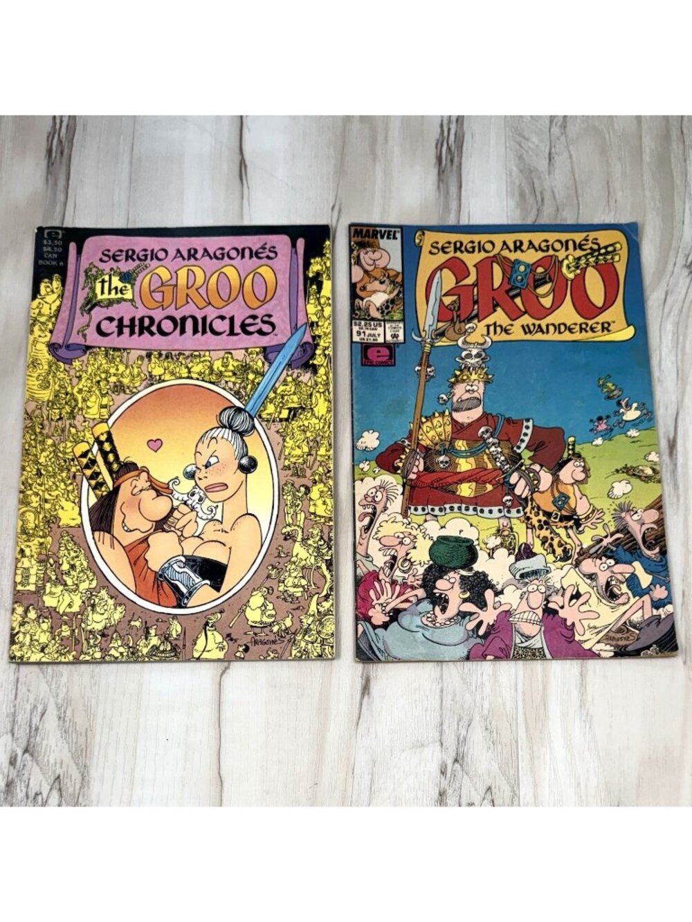 Sergio Aragones THE GROO CHRONICLES Book #6 1989 & The Wanderer #91 1992 Epic